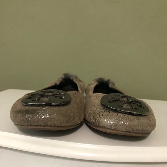 Tory Burch Reva Flats in Pewter - Picture 2 of 5